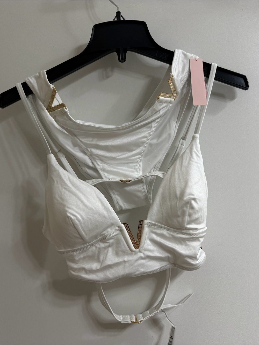 White V-Accent Victoria’s Secret Bralette Top - Women two piece Bathing Suit